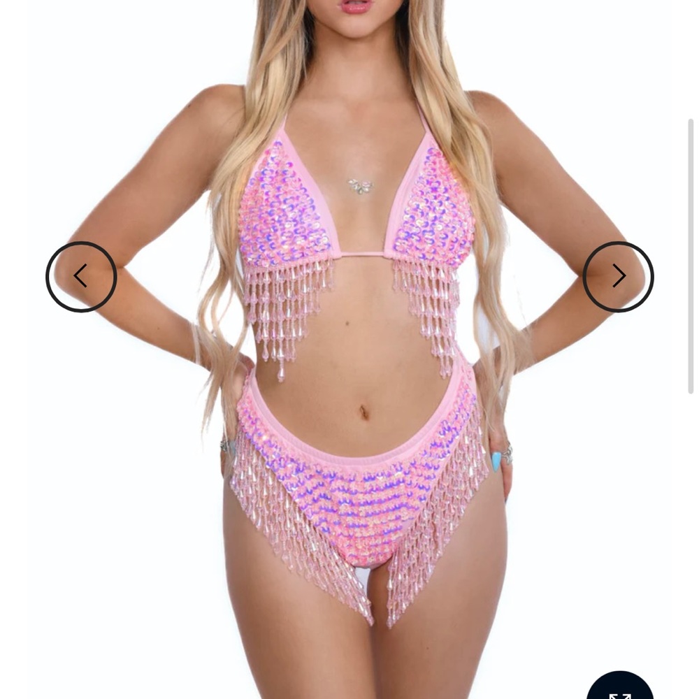 The Lumi Shop Hand Stitched Sequin Set - Barbie Pink - Small